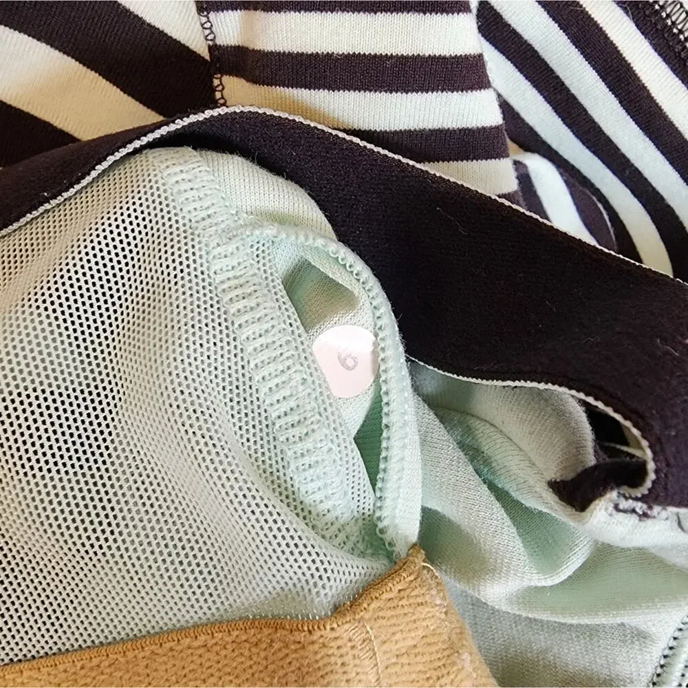 LULULEMON GREEN AND BLUE STRIPE TANK SIZE 6